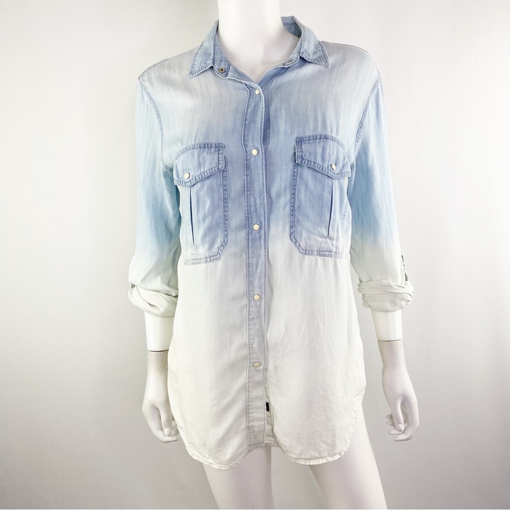 Rails Size S Blue White Ombre MARLOW Denim Chambray Button Up Shirt Top